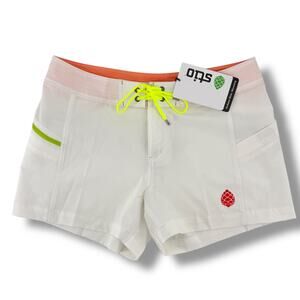 Stio CFS Board Shorts Womens Size 10 White Morning Frost 4" Inseam
